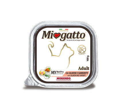 Δισκάκι Miogatto Adult salmon & shrimps 100gr
