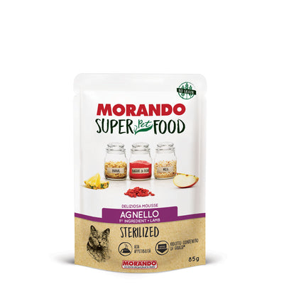 Pouch superfood cat sterilised mousse lamb 85gr