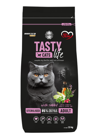 TASTY CAT'S LIFE STERILISED WITH RABBIT 1.5kg