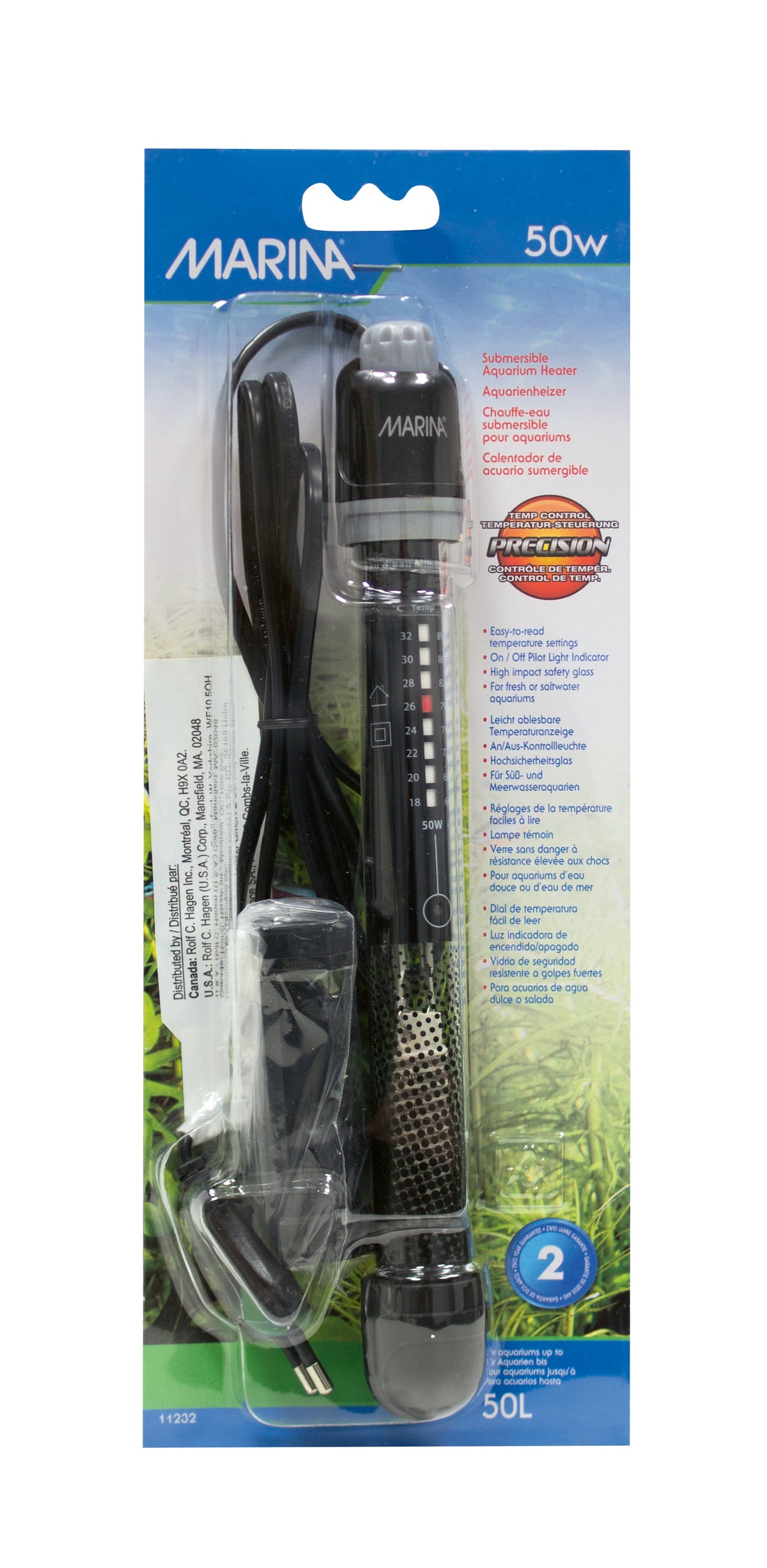 MA Submersible Pre-Set Heater 22cm, 50W