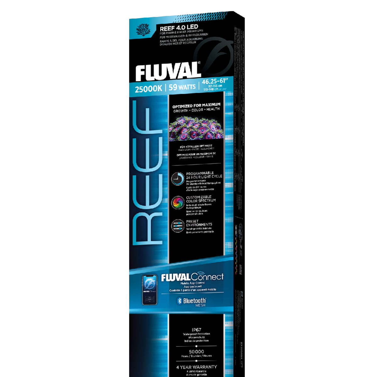 Fluval Reef 4.0 LED w/BT Mesh, 59W, 122-153 cm