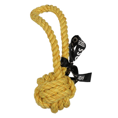 'Are you knots' ball with loop Yellow