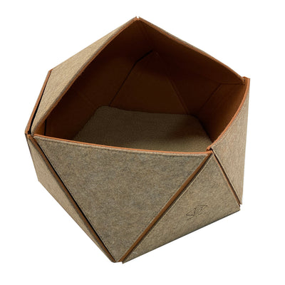 Felt cat house Logan Sand-brown 51x51x41cm