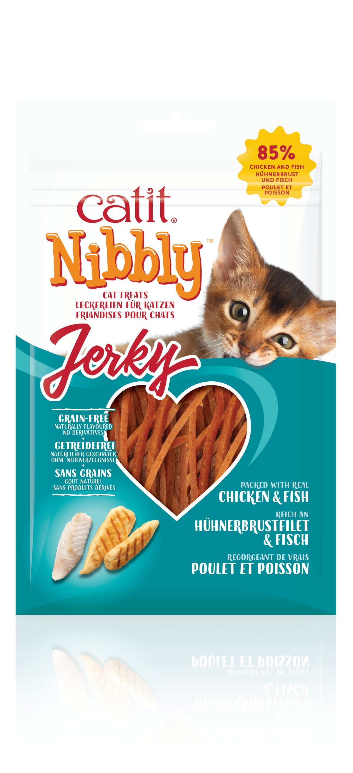 Catit Nibbly Jerky, Chicken & Fish, 30g