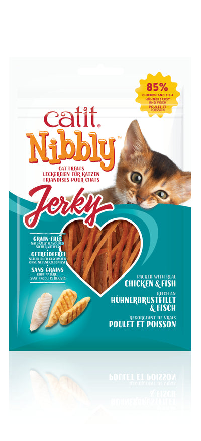 Catit Nibbly Jerky, Chicken & Fish, 30g