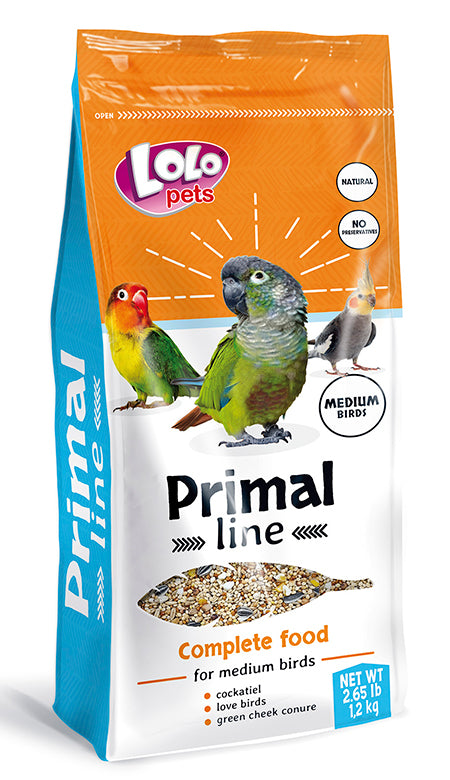 Μείγμα Primal line μεσαίων παπαγάλων 1.2kg Lolopets 72220
