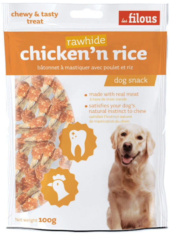 Les Filous Chicken & Rice Rawhide Stick 100gr