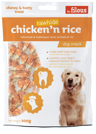 Les Filous Chicken & Rice Rawhide Stick 100gr
