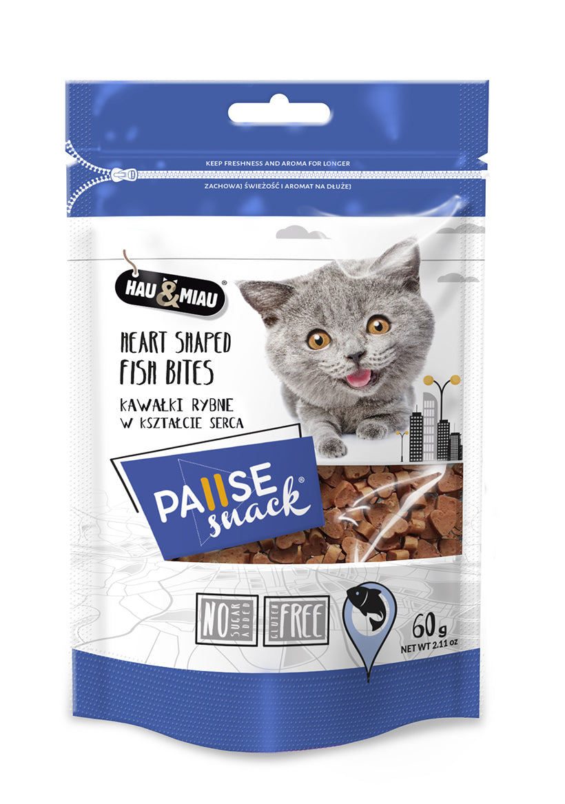 Pause Snack Cat heart shaped fish bites 60gr 8262