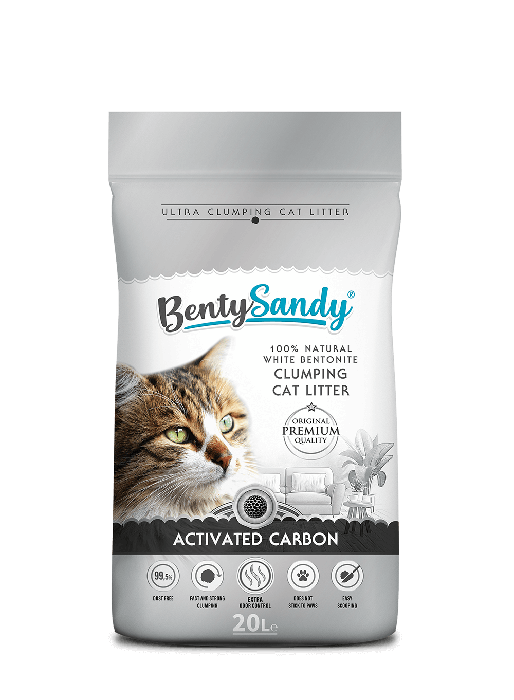 Άμμος Γάτας Bentysandy 20lt Carbon