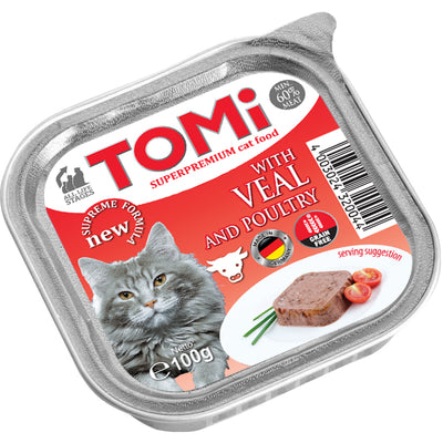 TOMI cat 100g alu  veal & poultry