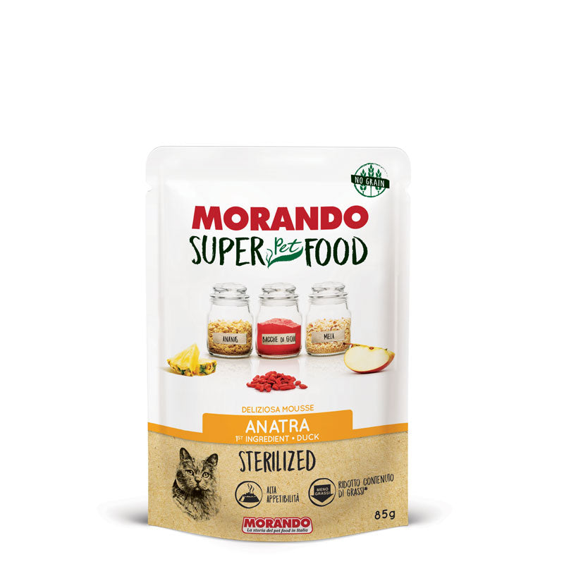 Pouch superfood cat sterilised mousse duck 85gr