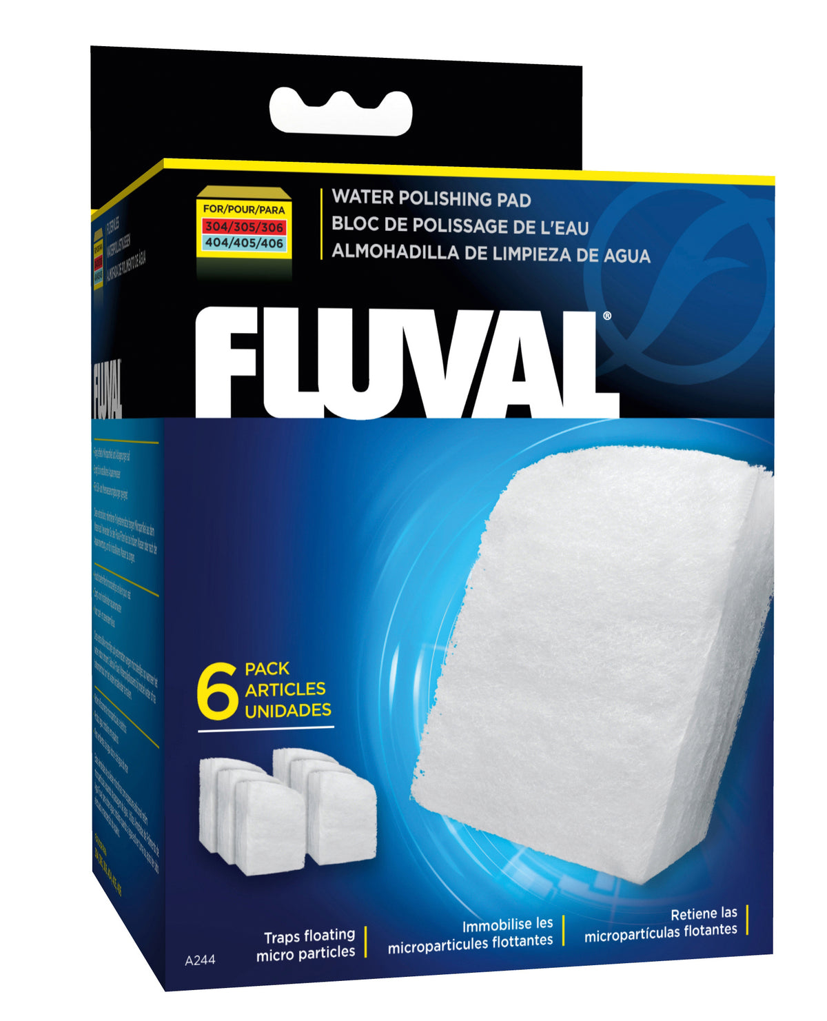 Fluval 305-405 Fine Filter Pad 6pcs-V