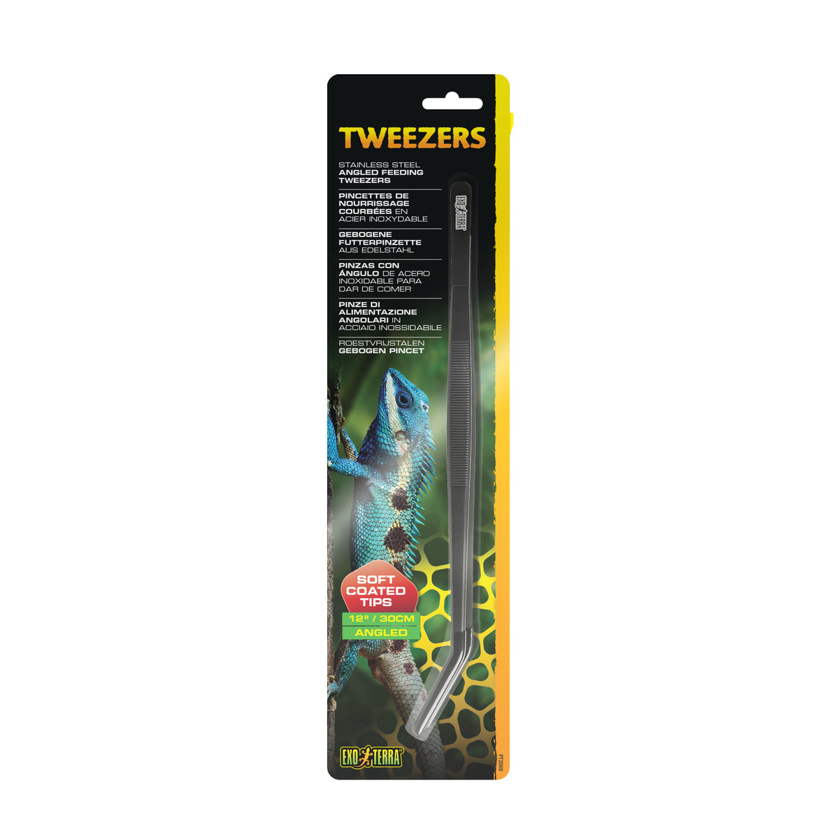 Exo Terra Tweezers - Stainless Steel Angled Feeding Tweezers - 30cm