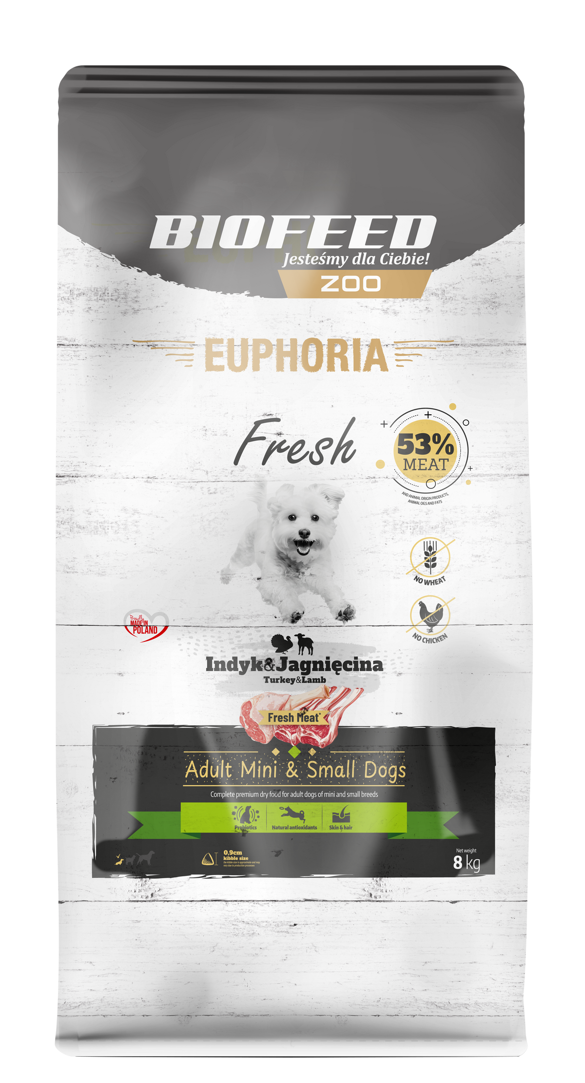 EUPHORIA FRESH MEAT ADULT MINI TURKEY & LAMB XS/S 8kg