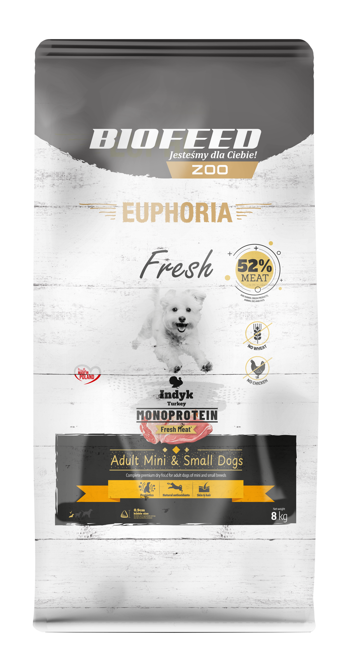 EUPHORIA FRESH MEAT ADULT MINI TURKEY MONO XS/S 8kg