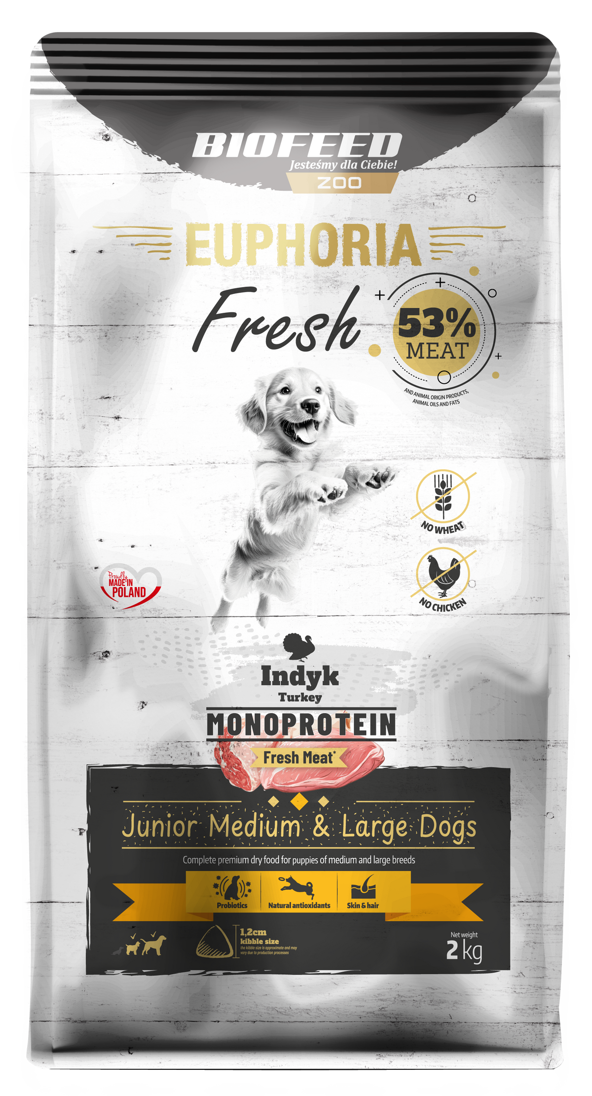EUPHORIA FRESH MEAT JUNIOR TURKEY MONO M/L 2kg