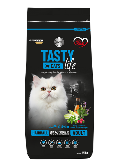 TASTY CAT'S LIFE HAIRBALL WITH SALMON 1.5kg