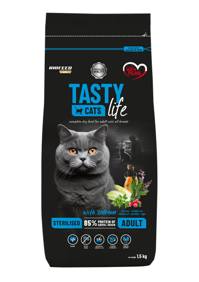 TASTY CAT'S LIFE STERILISED WITH SALMON 1.5kg