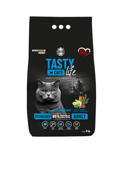 TASTY CAT'S LIFE STERILISED WITH SALMON 8kg